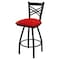 Holland Bar Stool Co 30" Swivel Bar Stool, Black Wrinkle, Canter Red Seat X820 - alternate 1